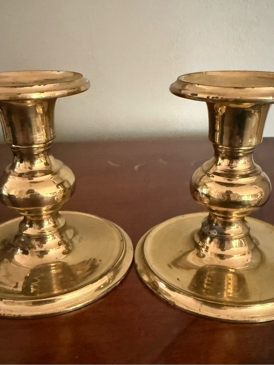 Vintage 1960s Brass Candle Stick Holders — Home Accents